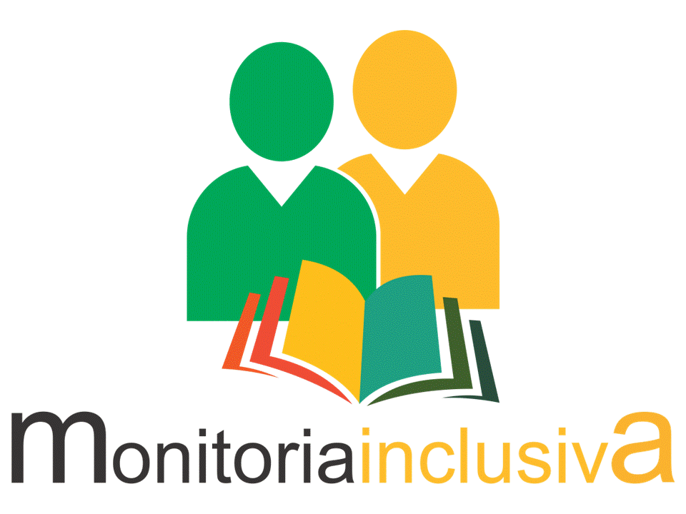 A imagem mostra dois estudantes diante de um livro representando o programa de monitoria inclusiva.